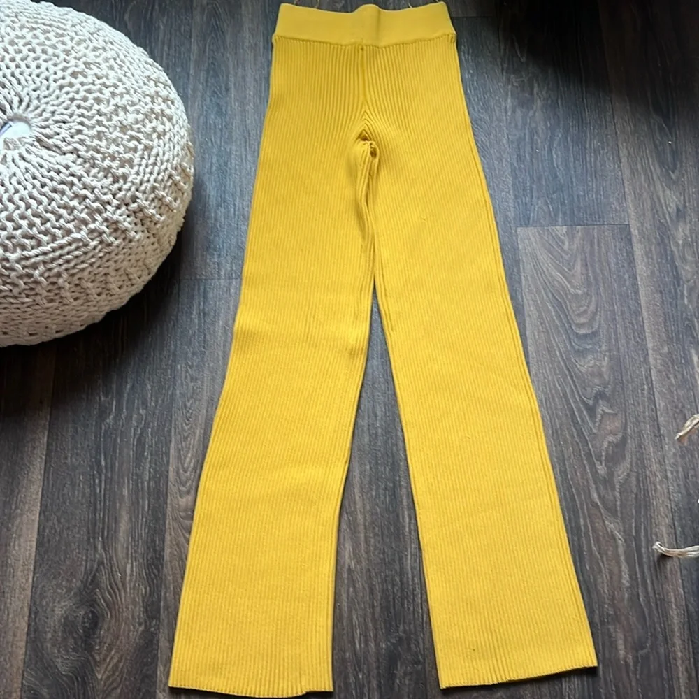 Cult Gaia Gold Ribbed Pants